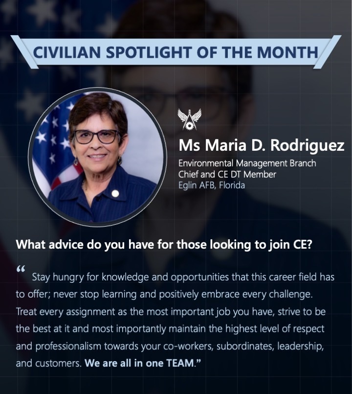 CE Civilian Spotlight of the Month: Ms Maria D Rodriguez