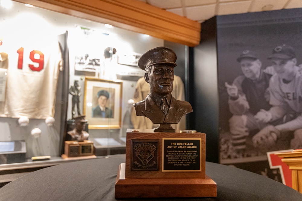 Bob Feller Bust Presentation to crew of USS Cooperstown (LCS 23)