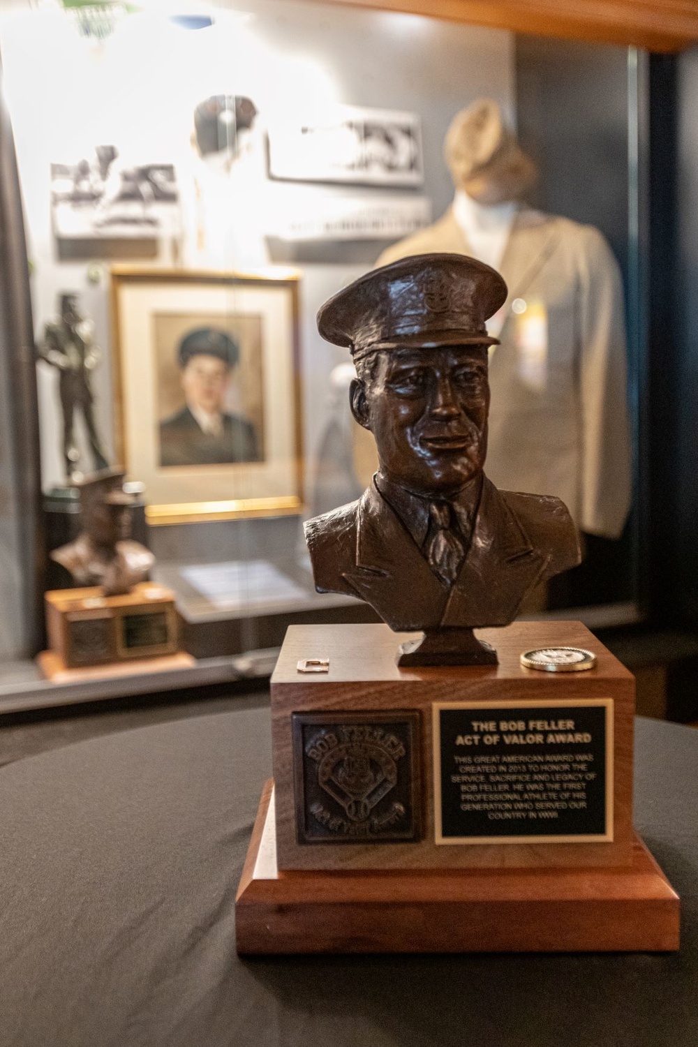 Bob Feller Bust Presentation to crew of USS Cooperstown (LCS 23)