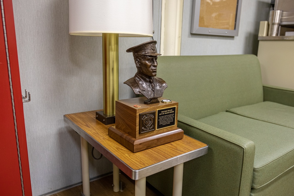 Bob Feller Bust Presentation to crew of USS Cooperstown (LCS 23)