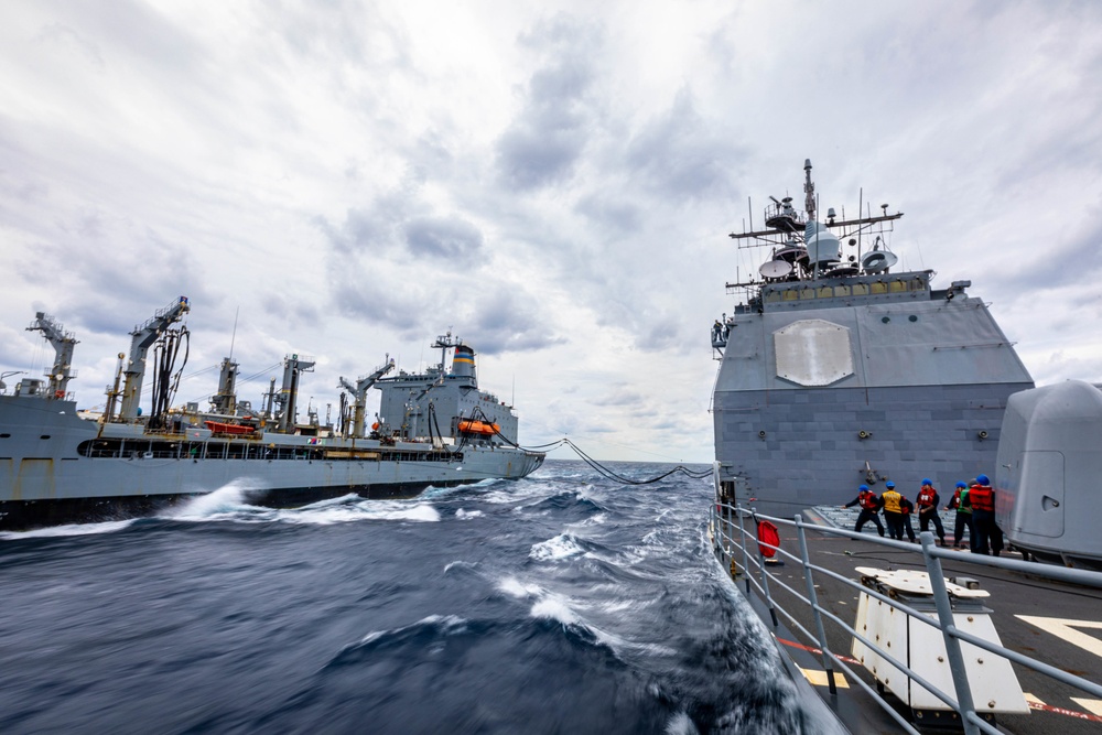 USS Chancellorsville Conducts a Replenishment-at-sea