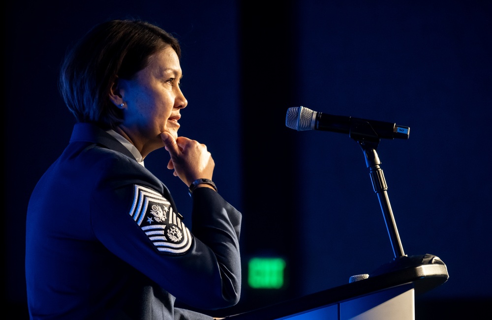 Chief Master Sergeant of the Air Force JoAnne S. Bass provides keynote address for Airlift/Tanker Association Symposium