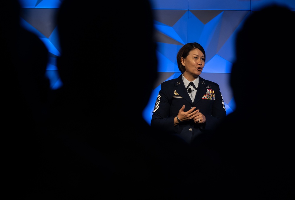 Chief Master Sergeant of the Air Force JoAnne S. Bass provides keynote address for Airlift/Tanker Association Symposium