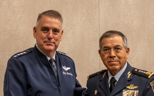 AMC Commander Gen. Mike Minihan engages with international partners during the Airlift/Tanker Association Symposium