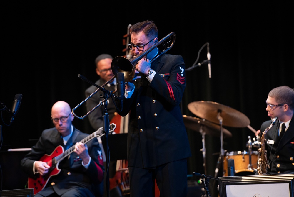 United States Navy Band Commodores perform at the Rogers Palmer Performing Arts Center.