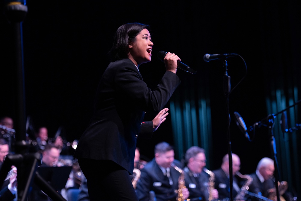 United States Navy Band Commodores perform at the Rogers Palmer Performing Arts Center.