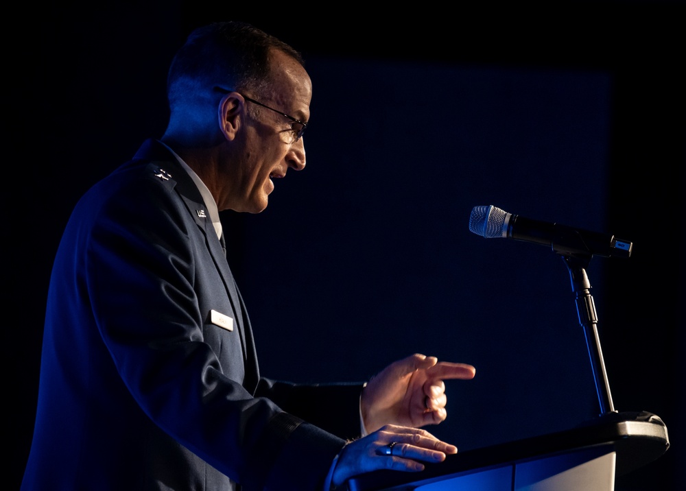 AFRC Chief Lt. Gen. John Healy delivers his keynote address at Airlift/Tanker Association Symposium