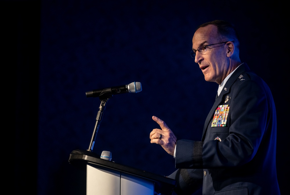 AFRC Chief Lt. Gen. John Healy delivers his keynote address at Airlift/Tanker Association Symposium