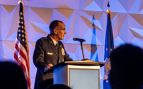 AFRC Chief Lt. Gen. John Healy delivers his keynote address at Airlift/Tanker Association Symposium