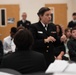 Senior Chief Musician Jennifer Krupa presents a clinic at Paschal High School.