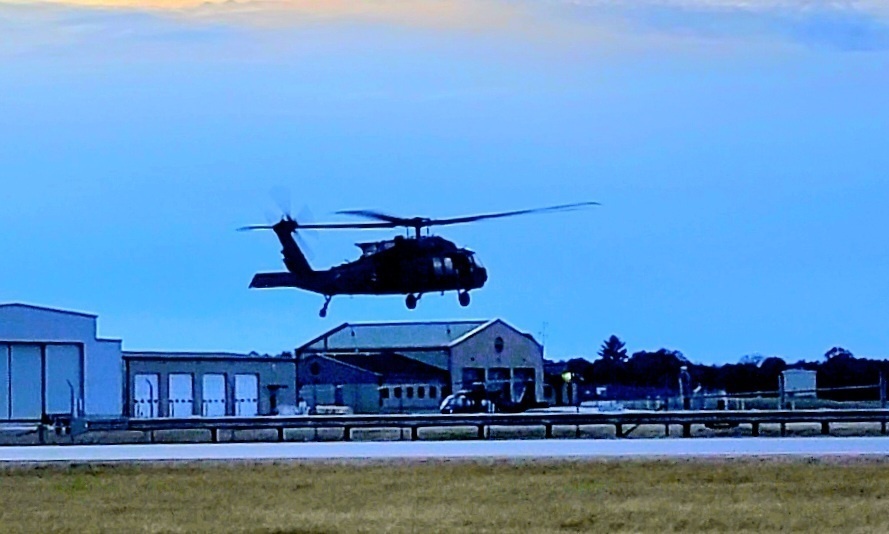 Black Hawk training operations at Sparta-Fort McCoy Airport at Fort McCoy