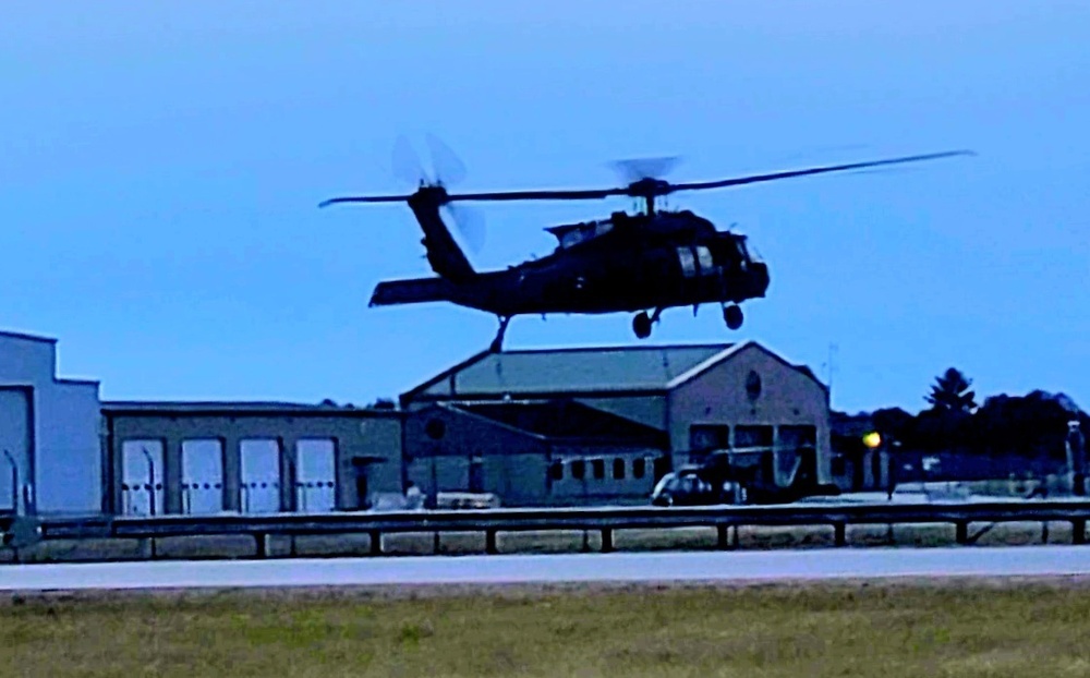 Black Hawk training operations at Sparta-Fort McCoy Airport at Fort McCoy