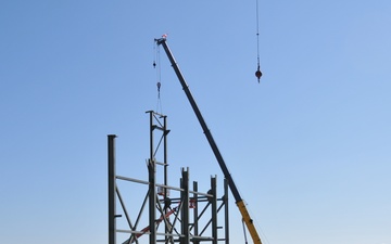 Walk around of the construction site for the new Westover Riso Hangar