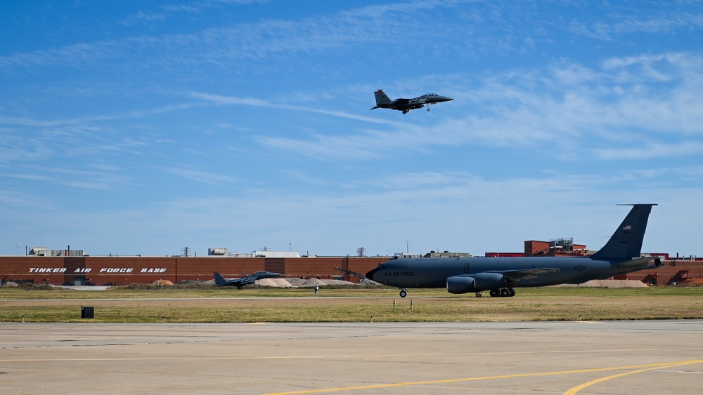 F-15s stop by Tinker