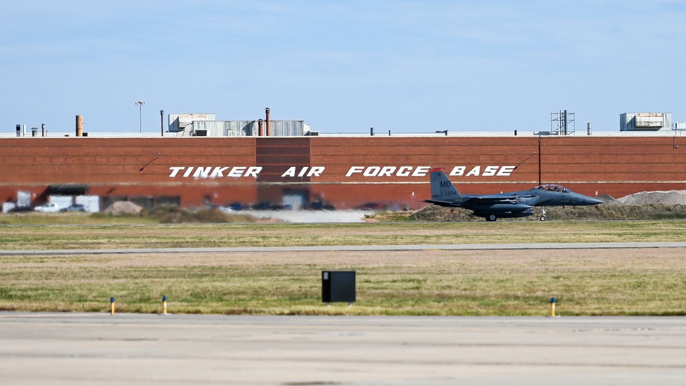 F-15s stop by Tinker