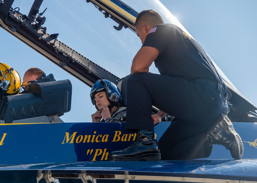 Monica Barbaro Flies with Blue Angels