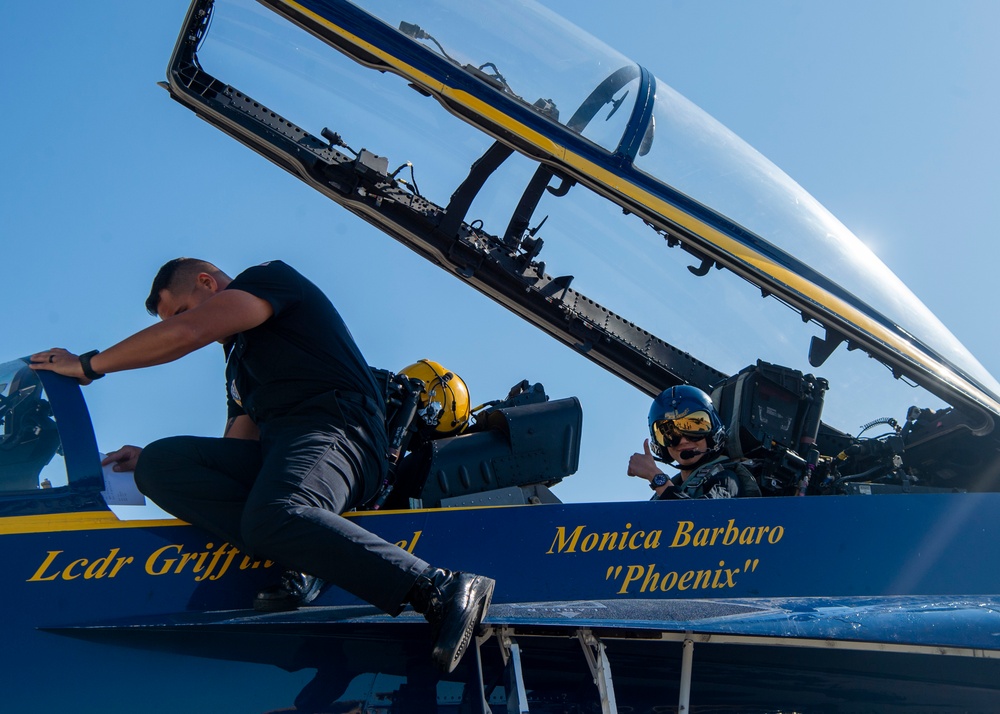 Monica Barbaro Flies with Blue Angels