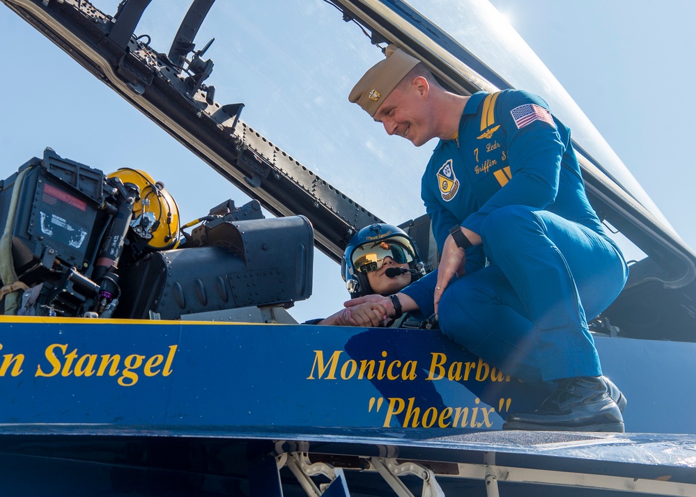 Monica Barbaro Flies with Blue Angels
