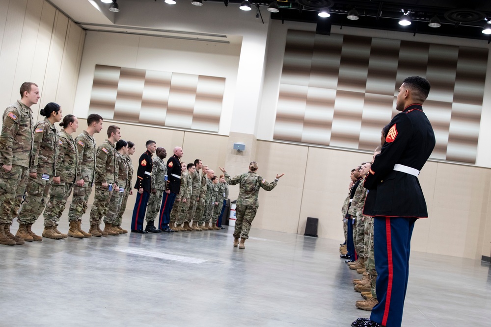 Service Members Support Colts Game Against The Commanders