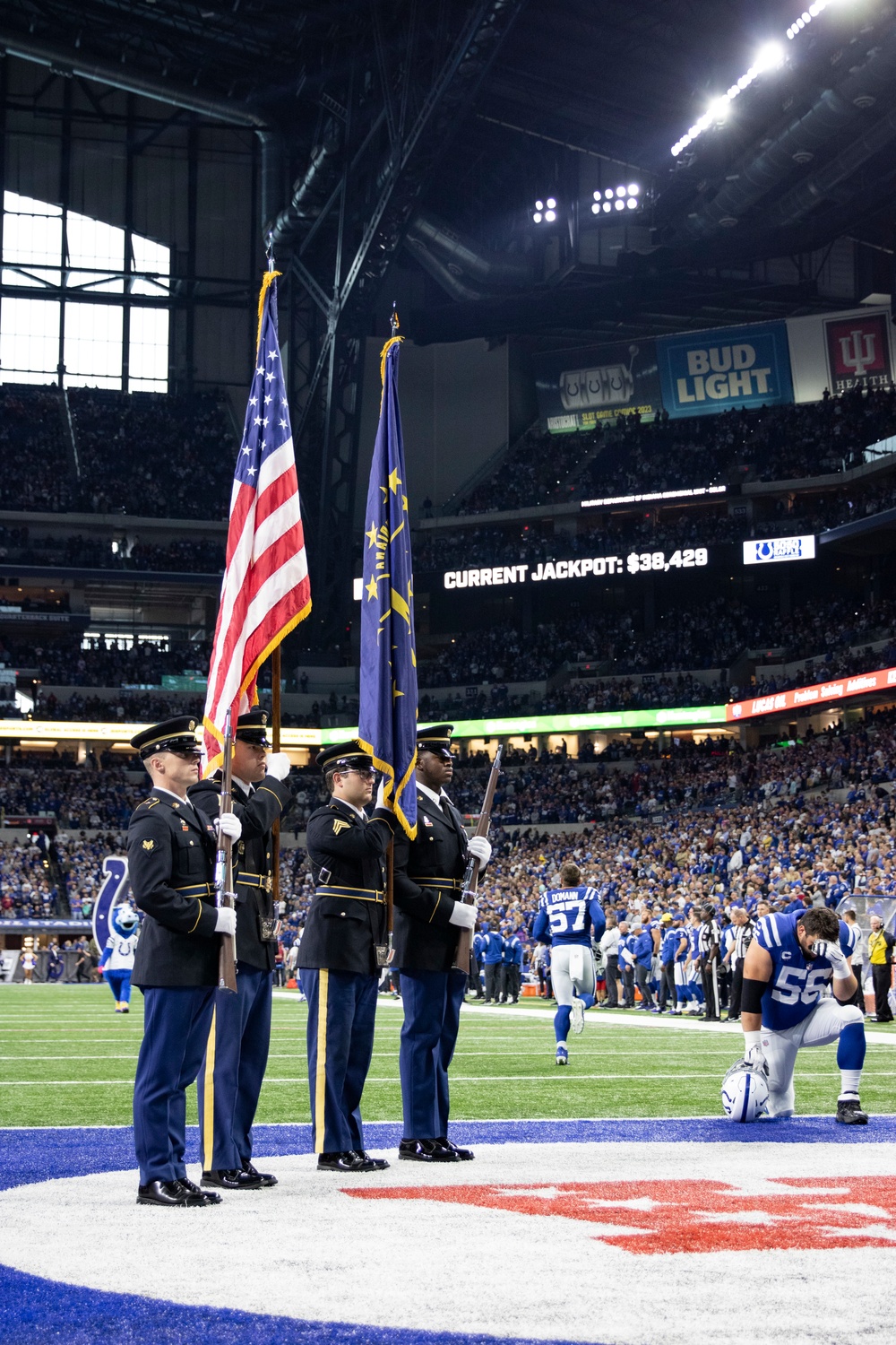 Service Members Support Colts Game Against The Commanders