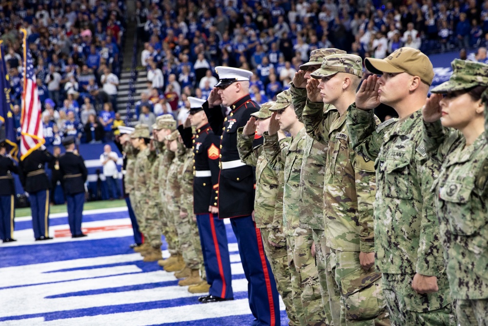 Service Members Support Colts Game Against The Commanders