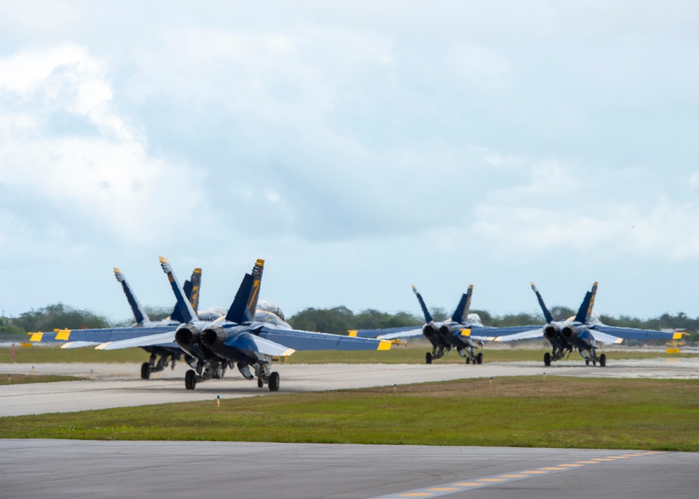 The Navy Flight Demonstration Squadron, the Blue Angels Perform in Vero Beach, Florida