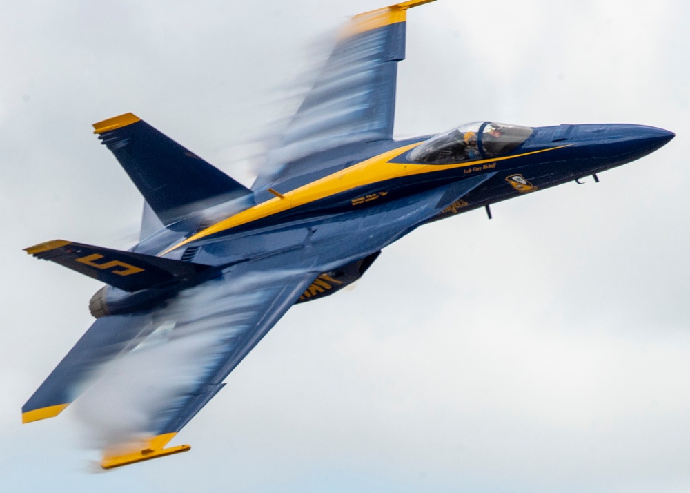 The Navy Flight Demonstration Squadron, the Blue Angels Perform in Vero Beach, Florida