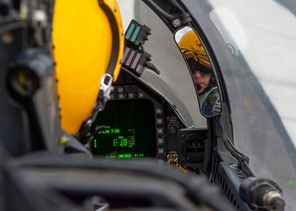 The Navy Flight Demonstration Squadron, the Blue Angels Perform in Vero Beach, Florida