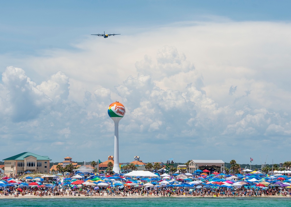 The Navy Flight Demonstration Squadron, the Blue Angels Perform in Pensacola, Florida