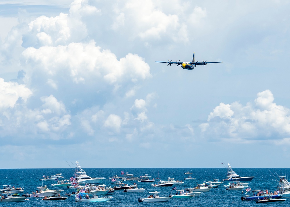 The Navy Flight Demonstration Squadron, the Blue Angels Perform in Pensacola, Florida