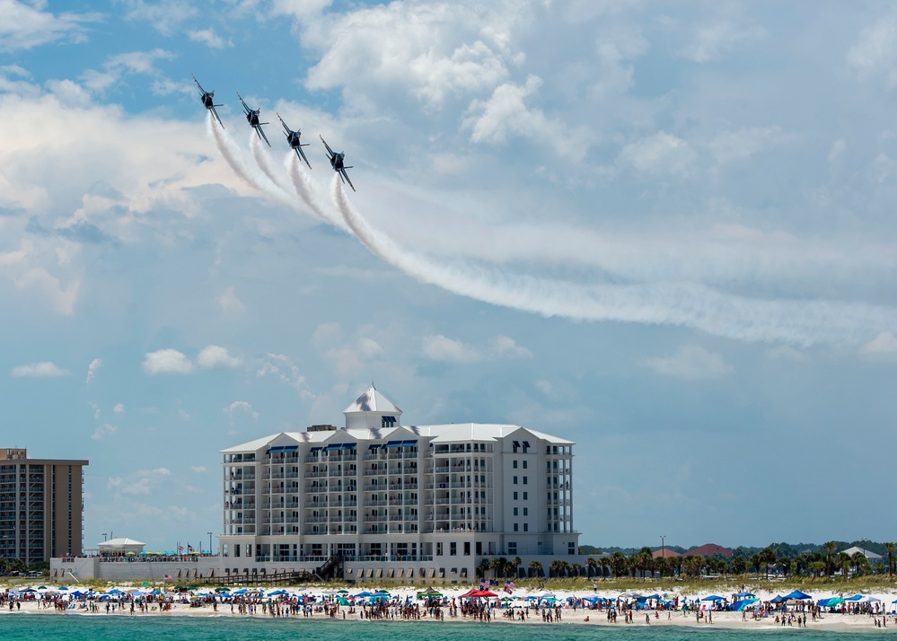 The Navy Flight Demonstration Squadron, the Blue Angels Perform in Pensacola, Florida