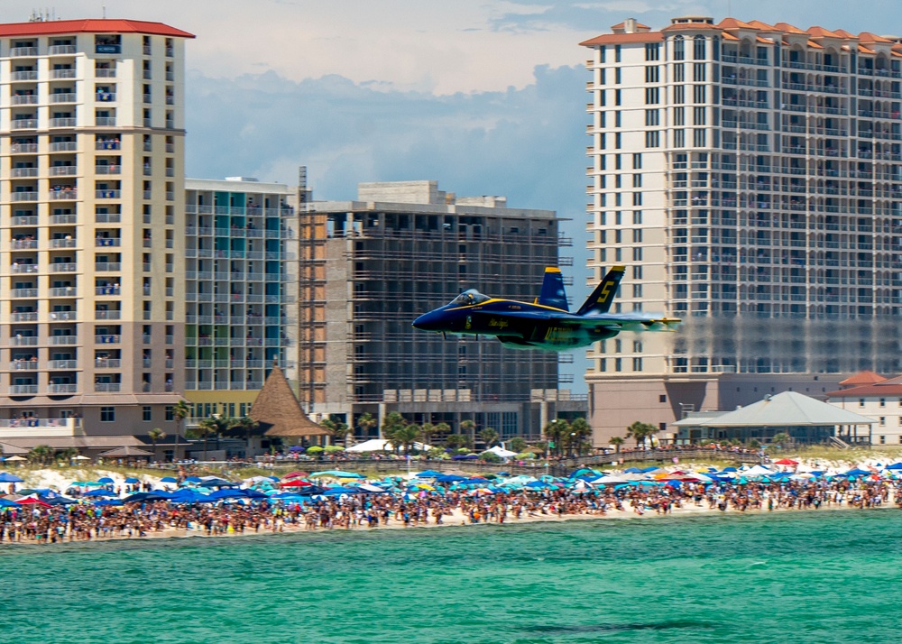 The Navy Flight Demonstration Squadron, the Blue Angels Perform in Pensacola, Florida