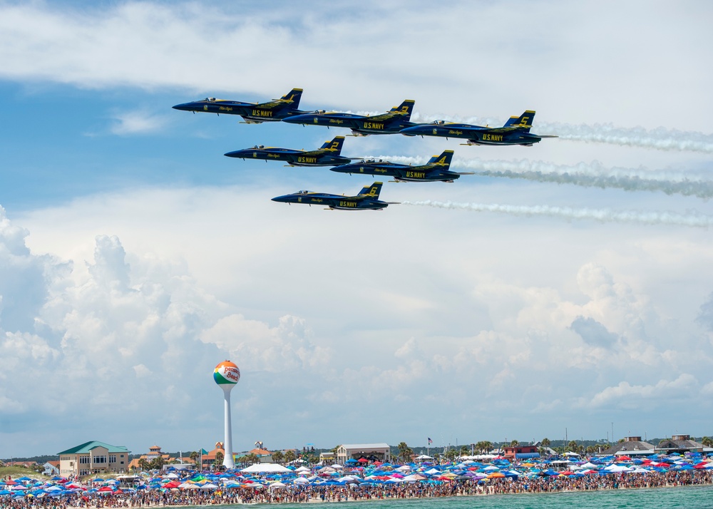 The Navy Flight Demonstration Squadron, the Blue Angels Perform in Pensacola, Florida