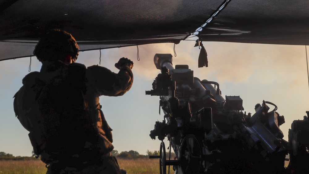 Blast of an M777 Howitzer