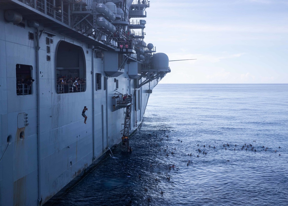 USS Tripoli Swim Call