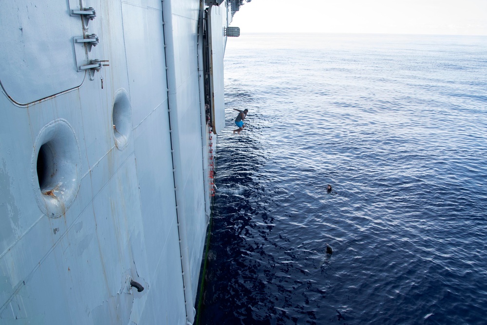 USS Tripoli Swim Call