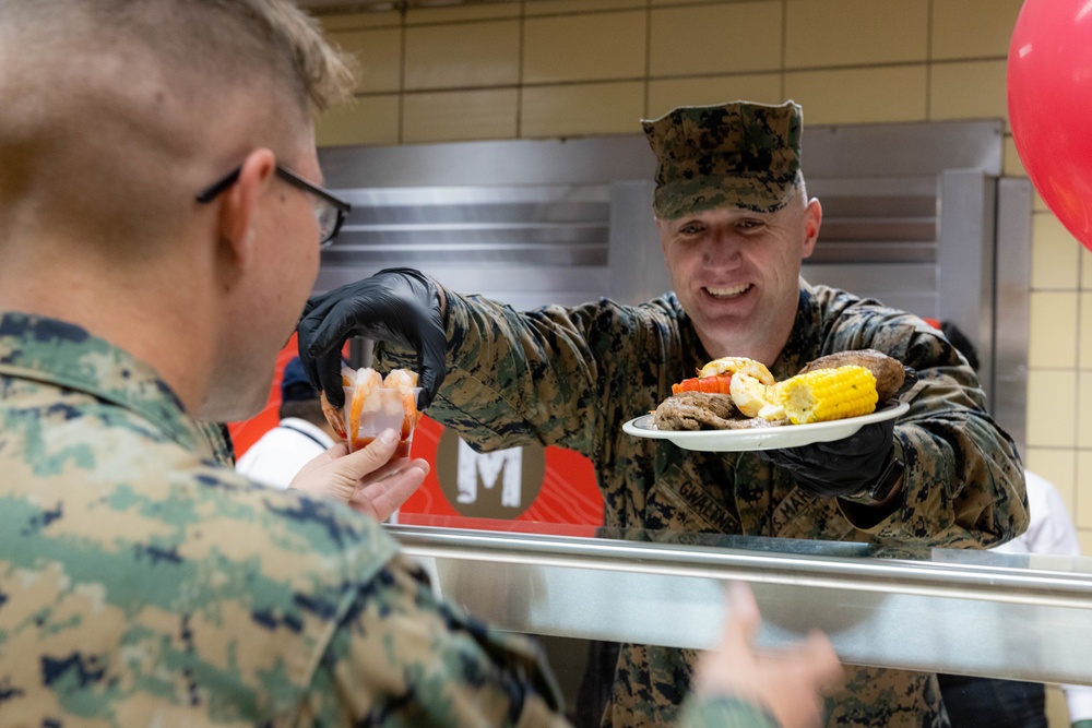 2nd Marine Logistics Group celebrates 247th Marine Corps birthday at French Creek mess hall