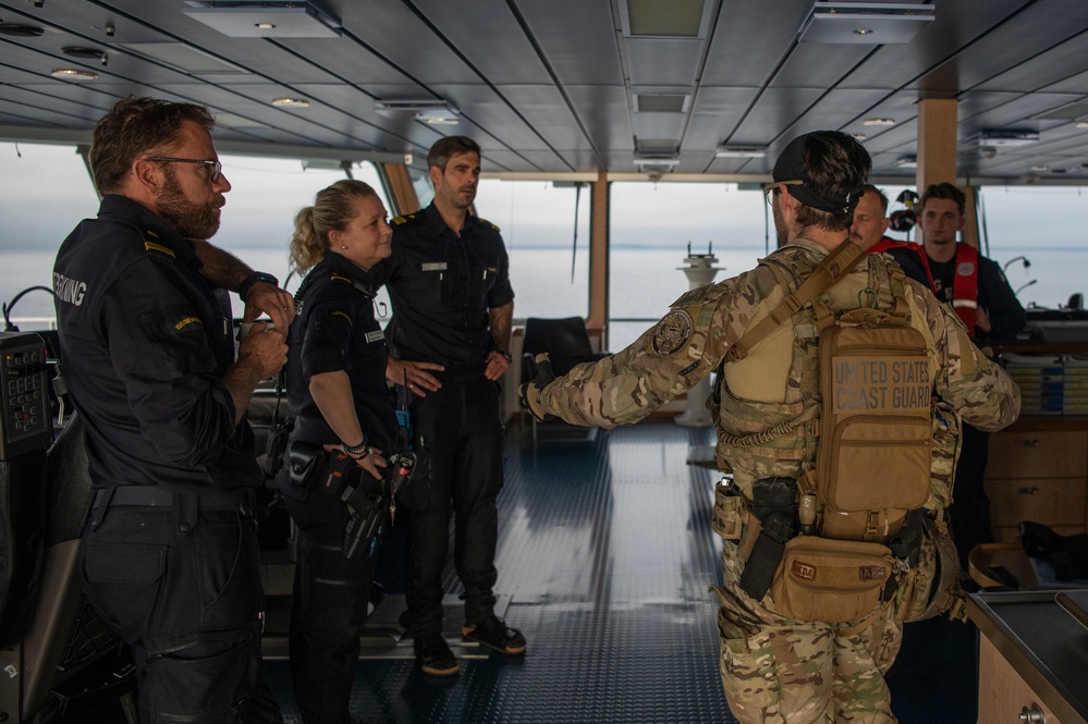 U.S. Coast Guard Cutter Hamilton conducts joint training with Swedish Coast Guard in the Baltic Sea