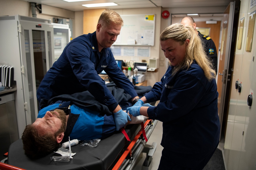 U.S. Coast Guard Cutter Hamilton conducts joint training with Swedish Coast Guard in the Baltic Sea