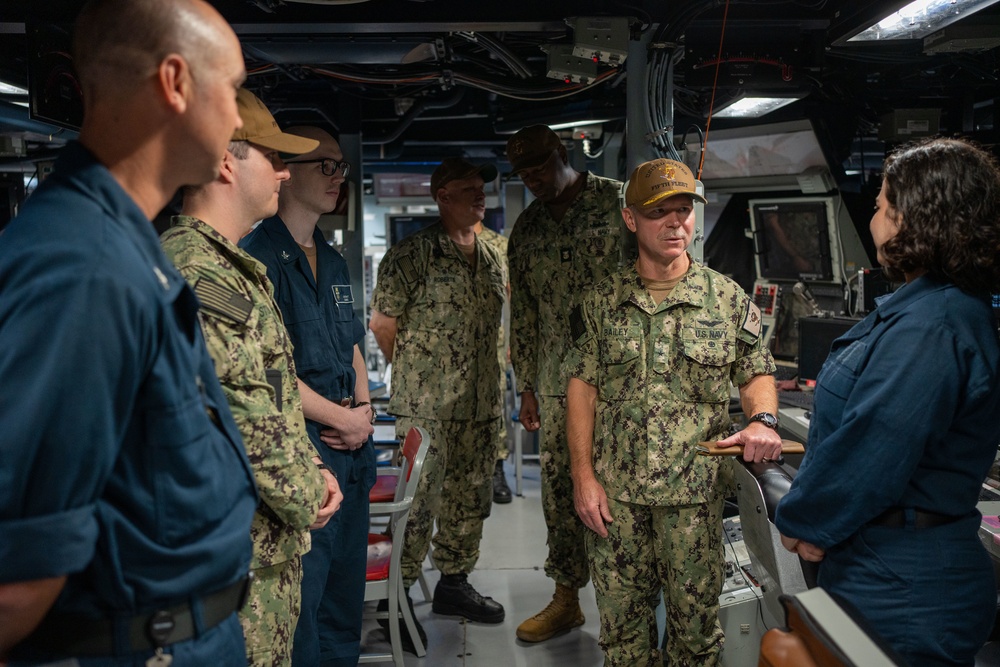 Rear Adm. Sean Bailey tours USS Momsen