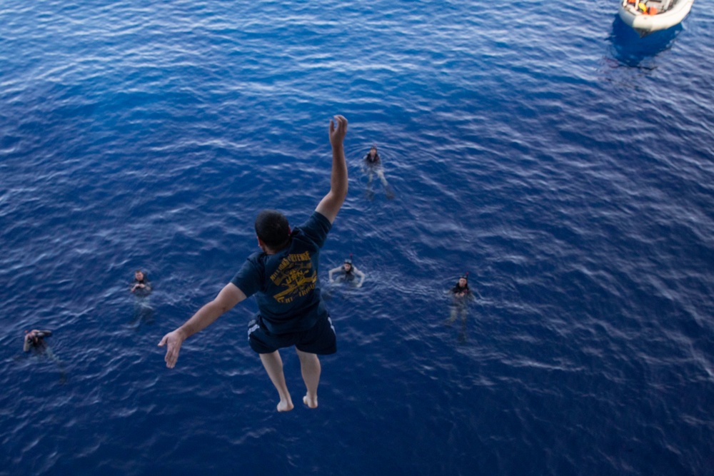 USS Tripoli Swim Call