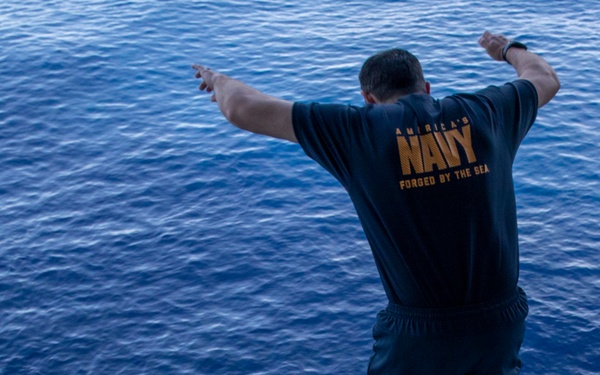 USS Tripoli Swim Call