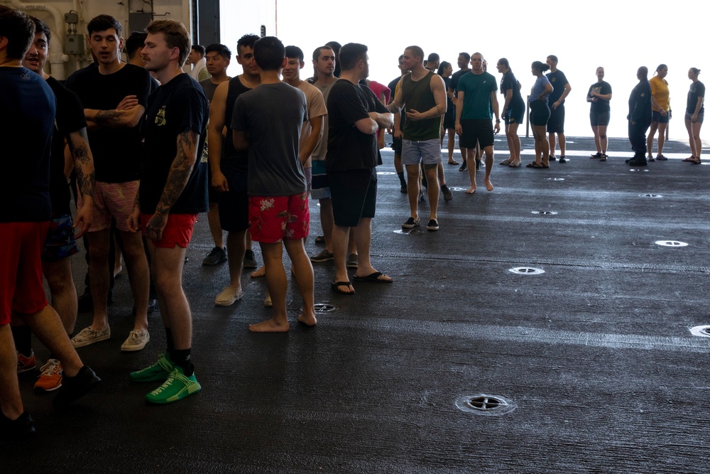 USS Tripoli Swim Call