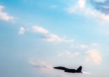 F-15 Takeoff at Sunset