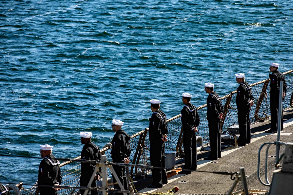 USS Ramage Conducts Sea and Anchor in Halifax