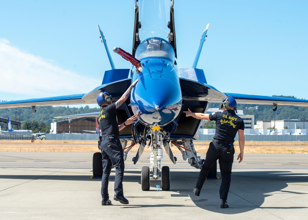 The Navy Flight Demonstration Squadron, the Blue Angels Perform in Seattle, Washington