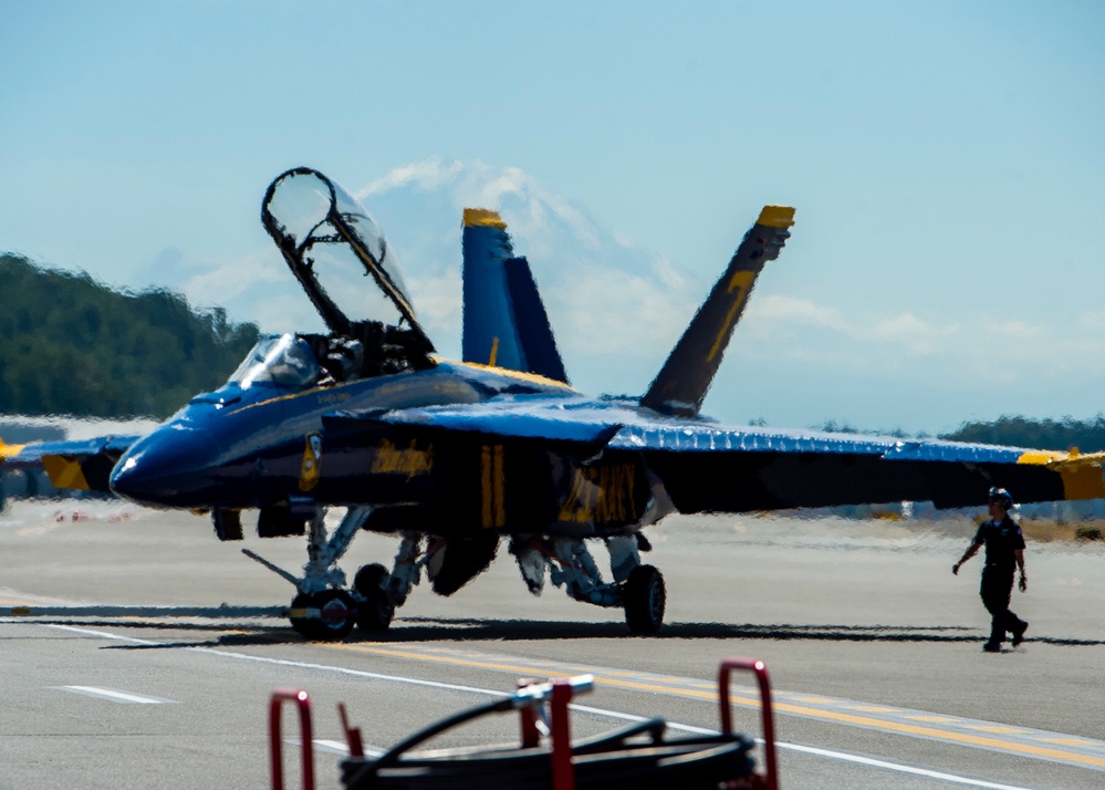 The Navy Flight Demonstration Squadron, the Blue Angels Perform in Seattle, Washington