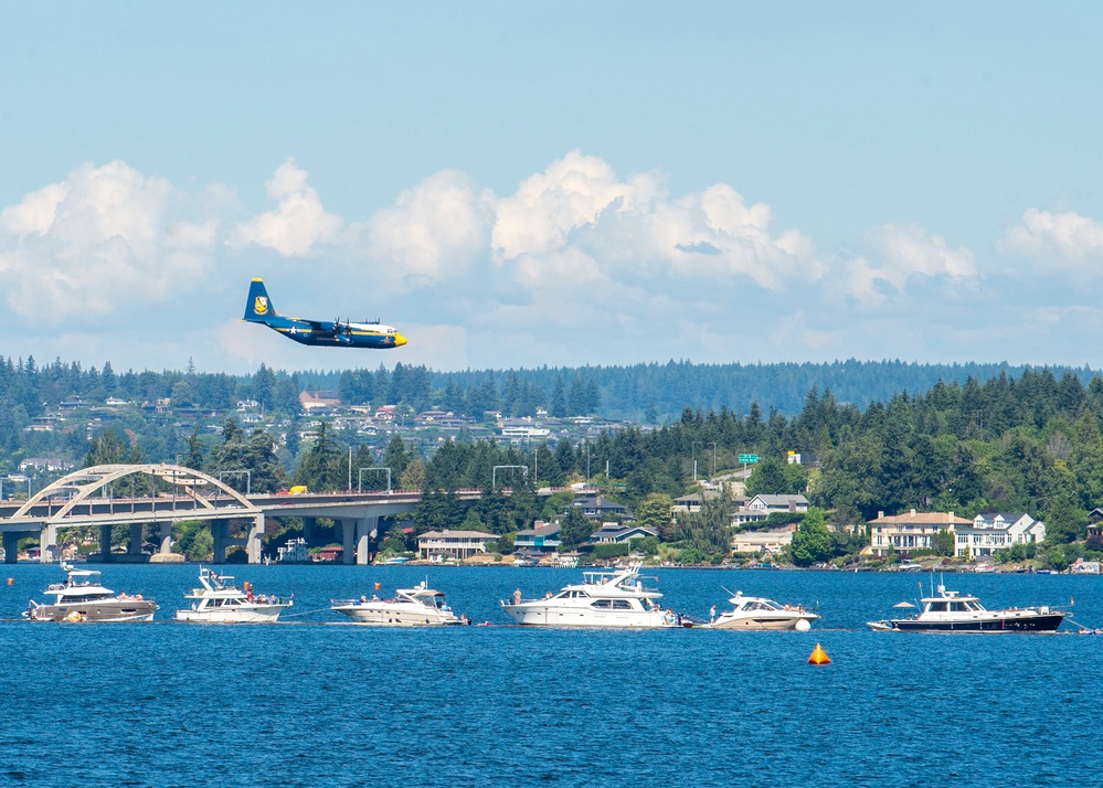 The Navy Flight Demonstration Squadron, the Blue Angels Perform in Seattle, Washington