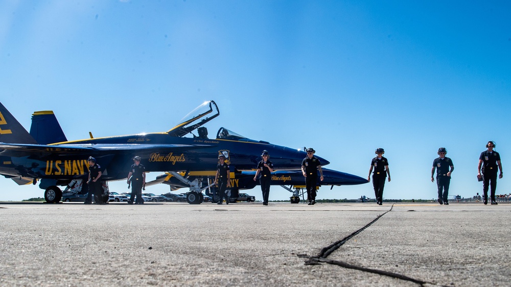 The U.S. Navy Flight Demonstration Squadron, the Blue Angels, perform at the Joint Base Charleston Air Expo.