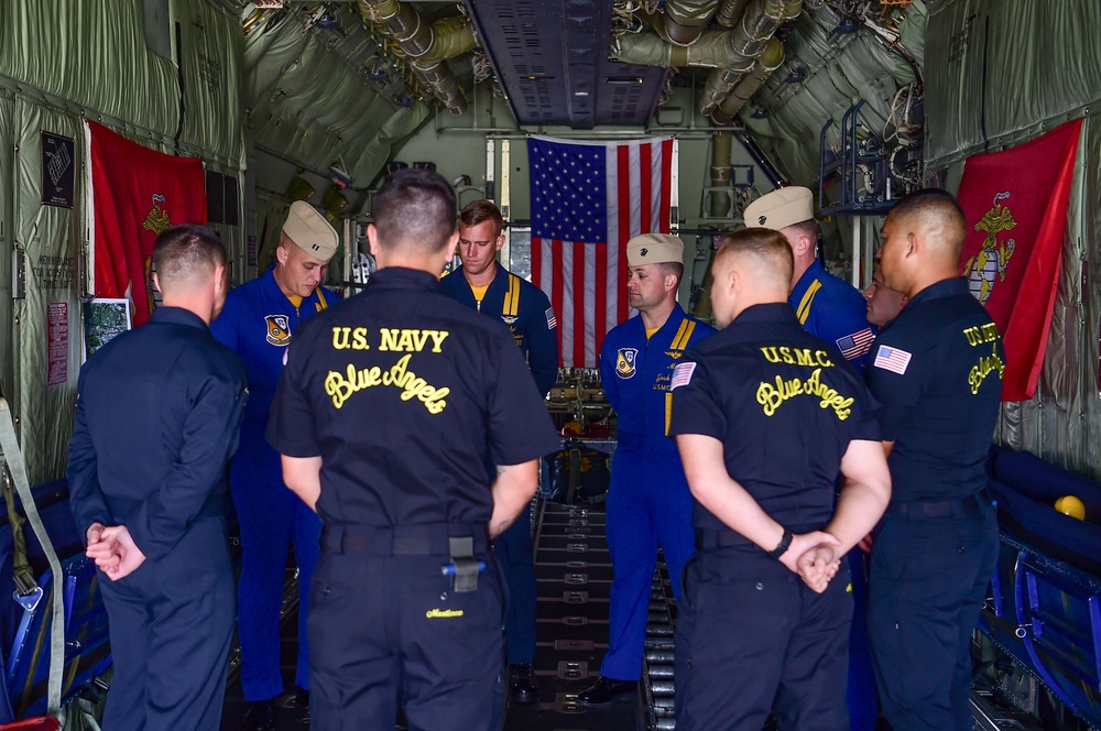 The U.S. Navy Flight Demonstration Squadron, the Blue Angels, perform at the Joint Base Charleston Air Expo.